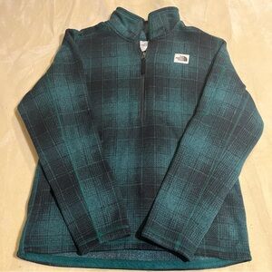 The North Face Teal Checkered Pullover